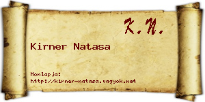 Kirner Natasa névjegykártya